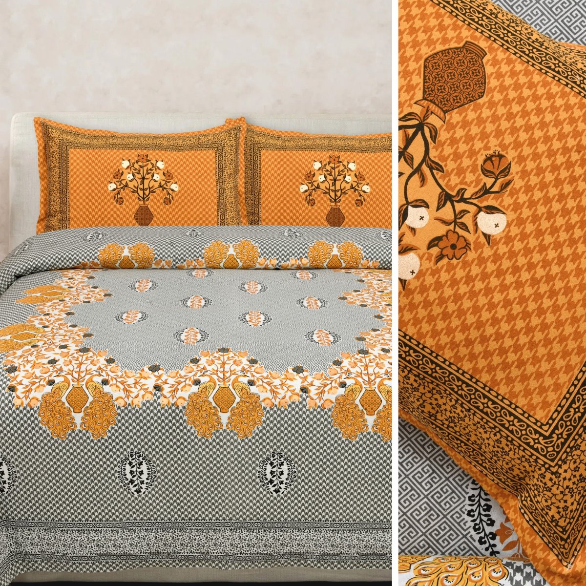 ROSEGOLD Elegant Traditional Prints Double Bedsheet – 100% Pure Cotton