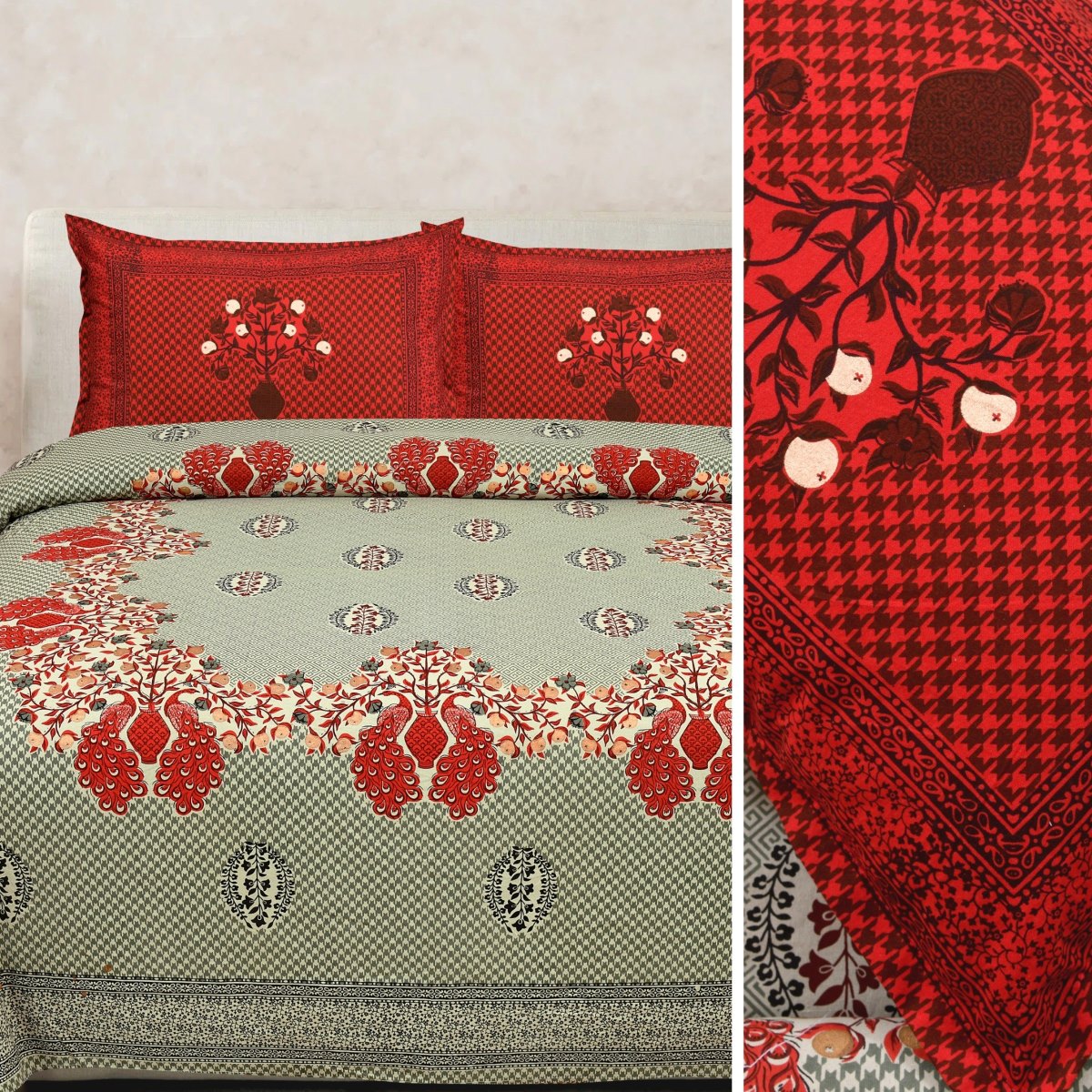 ROSEGOLD Elegant Traditional Prints Double Bedsheet – 100% Pure Cotton