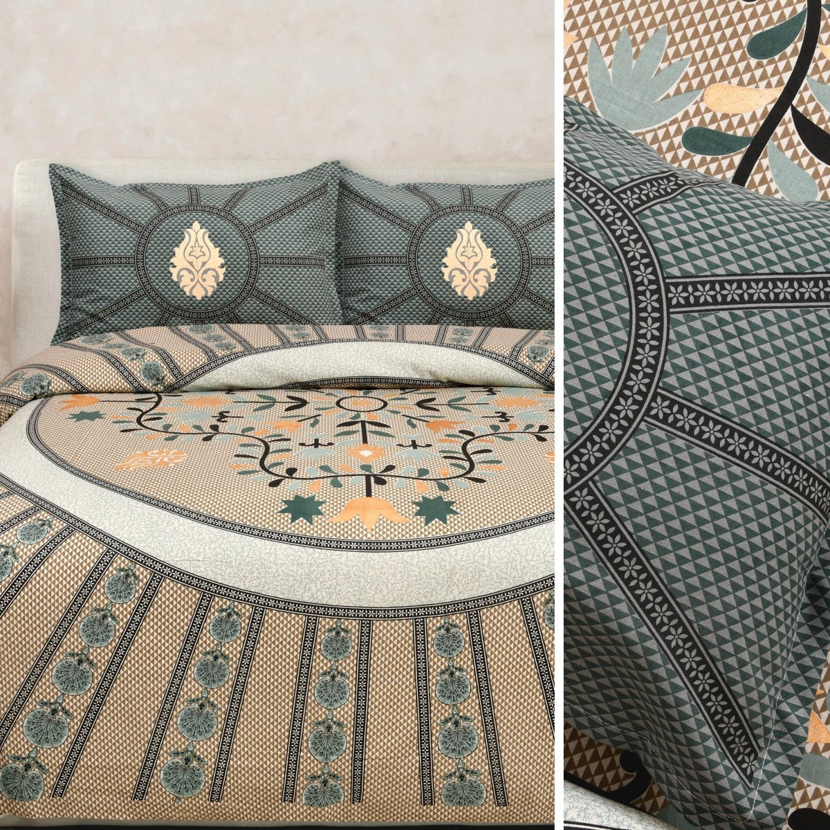ROSEGOLD Elegant Traditional Prints Double Bedsheet – 100% Pure Cotton