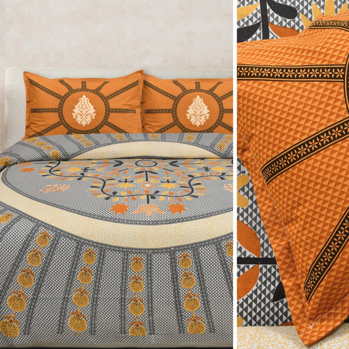 ROSEGOLD Elegant Traditional Prints Double Bedsheet – 100% Pure Cotton