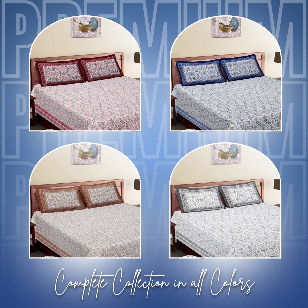 FORTUNE Ethnic Print Double Bedsheet – 100% Pure Cotton