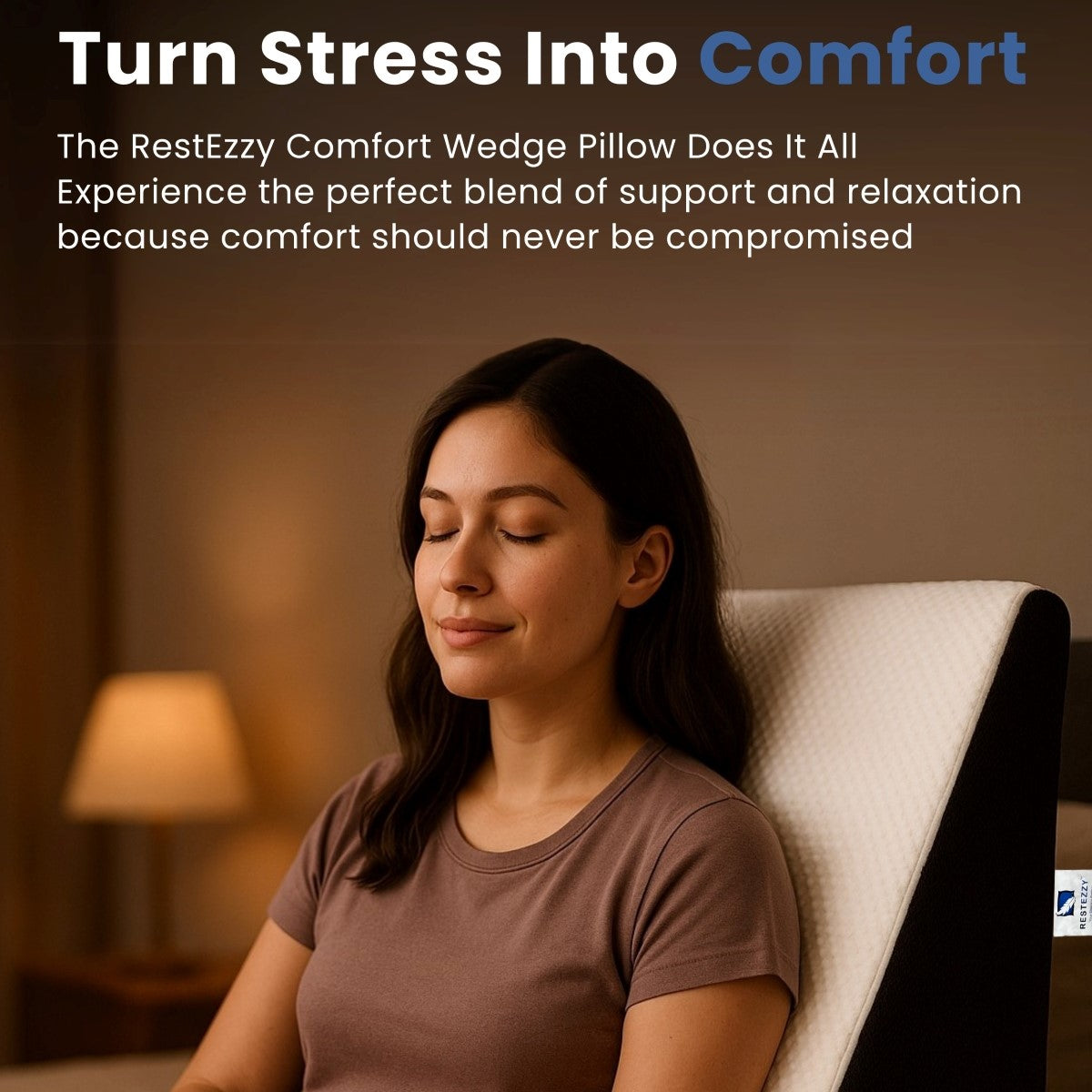 “Soft incline wedge pillow for lounging or reading”
