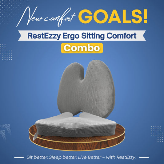 Ergonomic Sitting Comfort Combo – Back & Seat Cushion Set