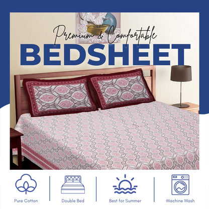 FORTUNE Ethnic Print Double Bedsheet – 100% Pure Cotton