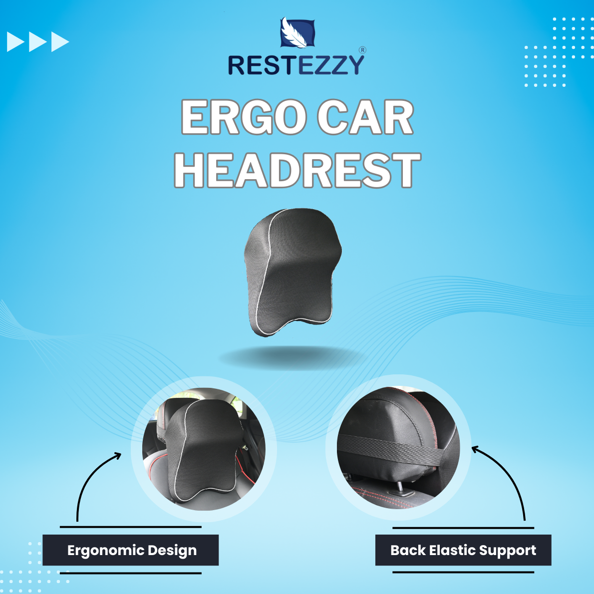 RestEzzy Ergo Car HeadRest