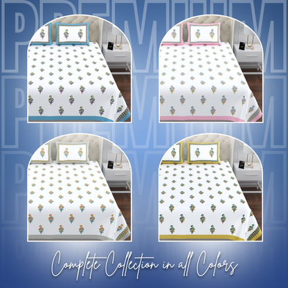 SINDOOR Floral Print Cotton Bedsheet – Double Bed Size