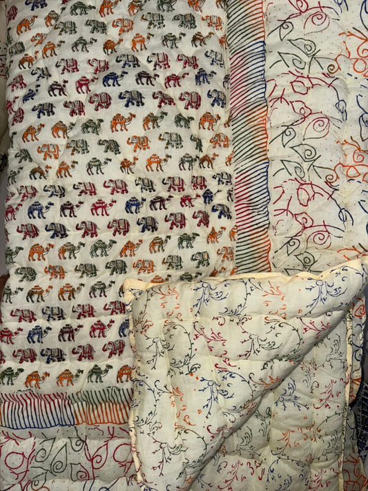 Jaipuri Elephant Print Razai